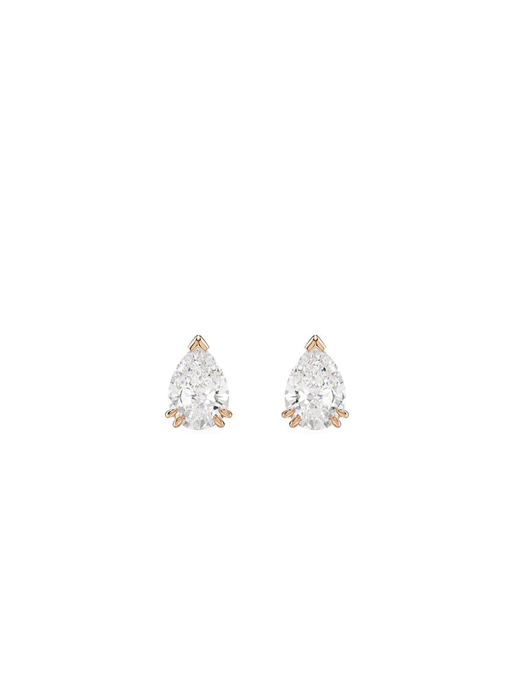 ORECCHINI DONNA STILLA PUNTO LUCE A GOCCIA COLOR ORO ROSA SWAROVSKI