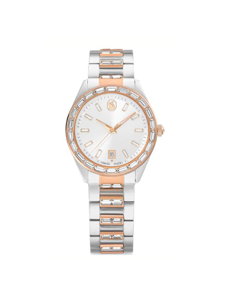 OROLOGIO DONNA MATRIX DATE IN ACCIAIO BICOLORE ROSATO SWAROVSKI