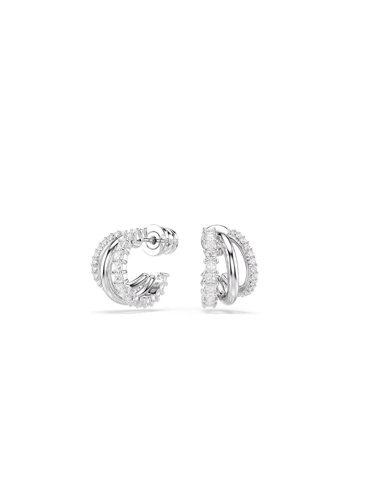 ORECCHINI DONNA A CERCHIO HYPERBOLA CON ZIRCONI BIANCHI SWAROVSKI