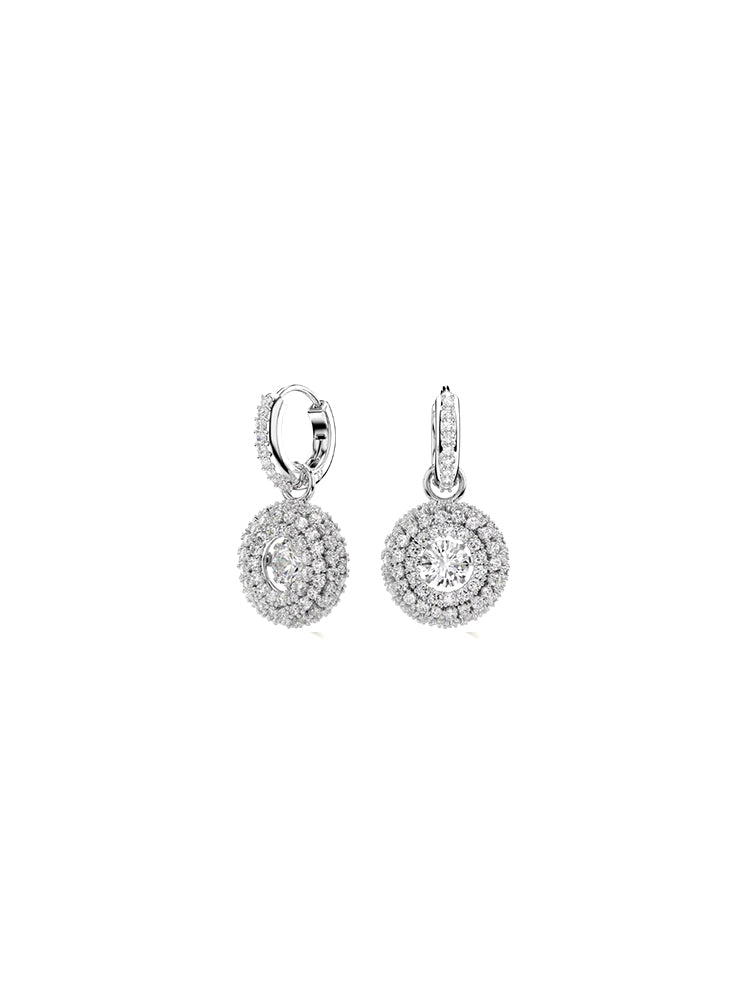 ORECCHINI DONNA SUBLIMA PENDENTI PLACCATI RODIO CON CRISTALLI SWAROVSKI