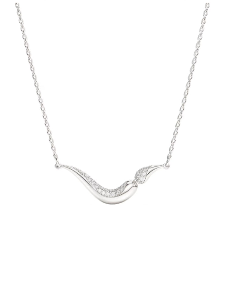 COLLANA DONNA CLASSICA IN ARGENTO CON ZIRCONI BIANCHI SWAROVSKI