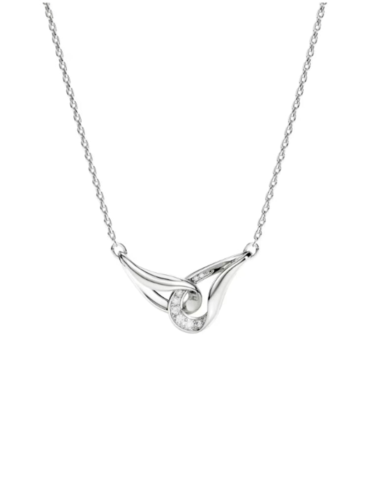 COLLANA DONNA CLASSICA IN ARGENTO CON ZIRCONI BIANCHI SWAROVSKI