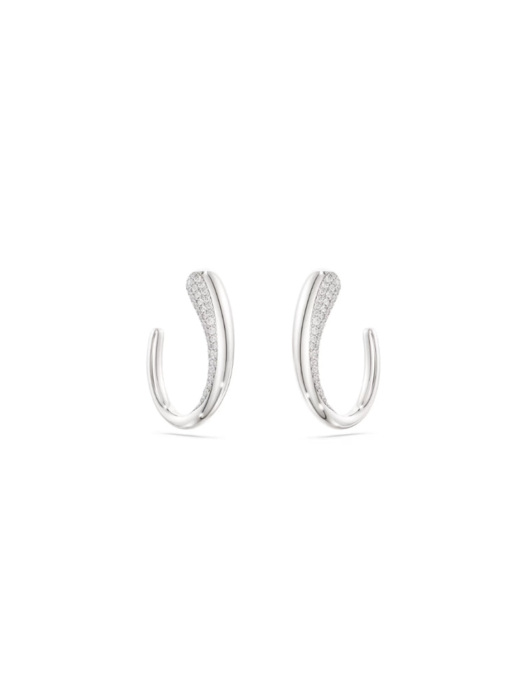 ORECCHINI A CERCHIO CLASSICA IN ARGENTO CON ZIRCONI SWAROVSKI