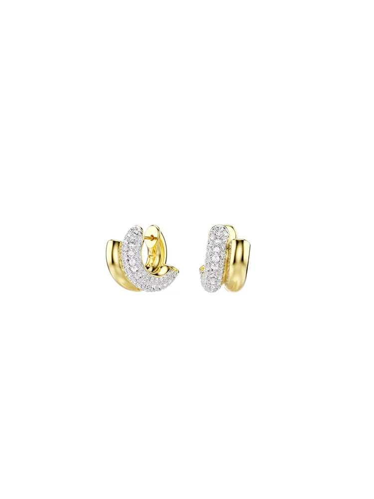 ORECCHINI DONNA DEXTERA A CERCHIO MINI FINITURA ORO 18K SWAROVSKI