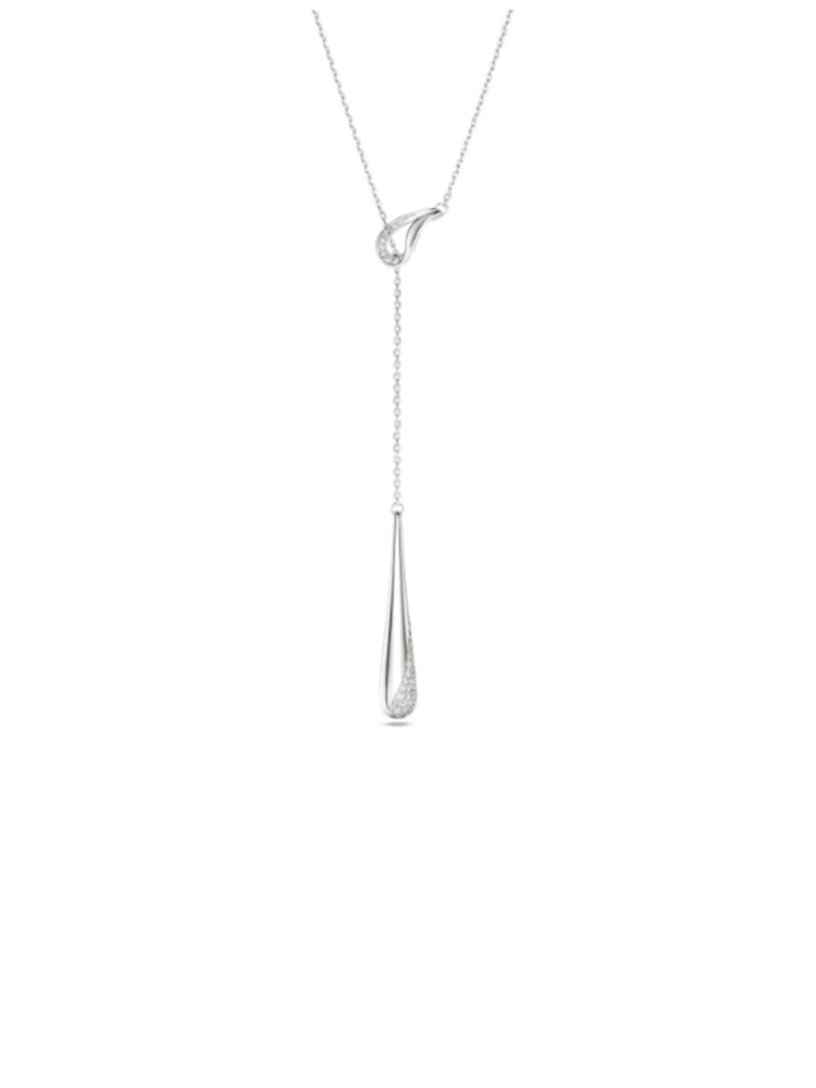 COLLANA DONNA CLASSICA A Y IN ARGENTO CON ZIRCONI BIANCHI SWAROVSKI