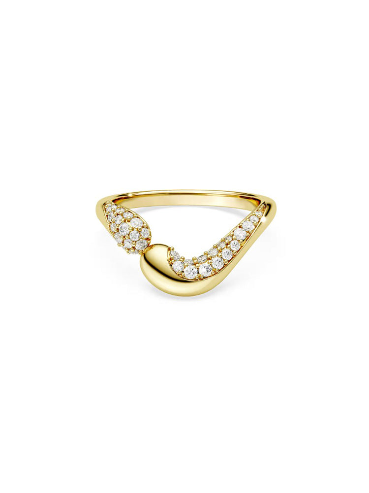 ANELLO DONNA CLASSICA IN ARGENTO STERLING FINITURA ORO 18K MIS 58 SWAROVSKI