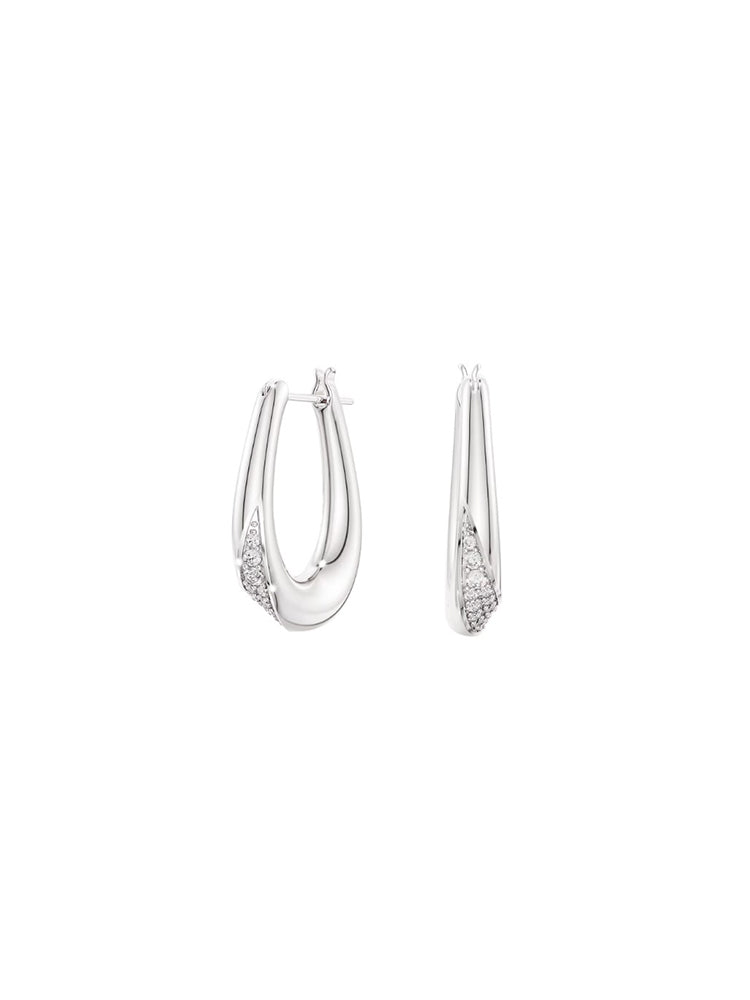 ORECCHINI DONNA CLASSICA A CERCHIO IN ARGENTO STERLING E ZIRCONI SWAROVSKI