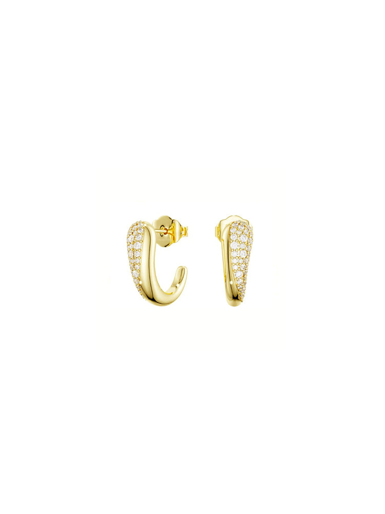 ORECCHINI DONNA CLASSICA A CERCHIO FINITURA ORO 18K SWAROVSKI