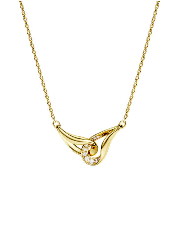 COLLANA DONNA CLASSICA IN ARGENTO PLACCATA ORO CON ZIRCONI BIANCHI SWAROVSKI