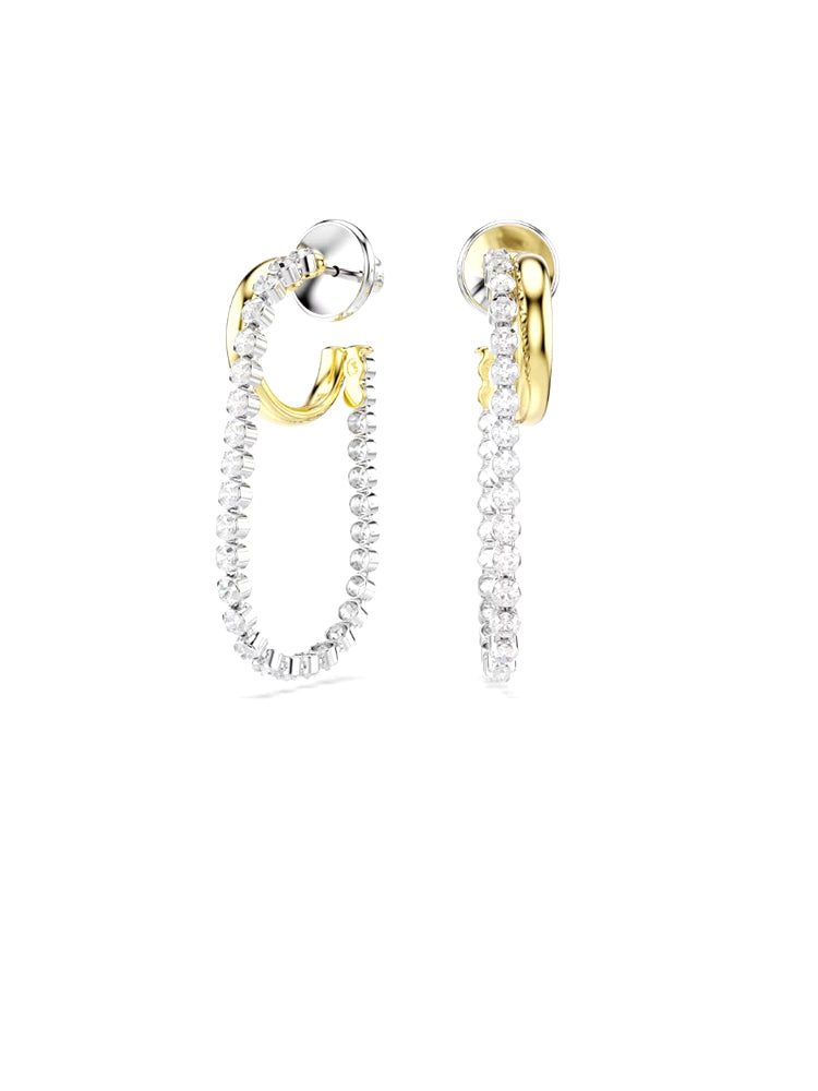 ORECCHINI DONNA HYPERBOLA DOPPI BICOLORE DORATO SWAROVSKI