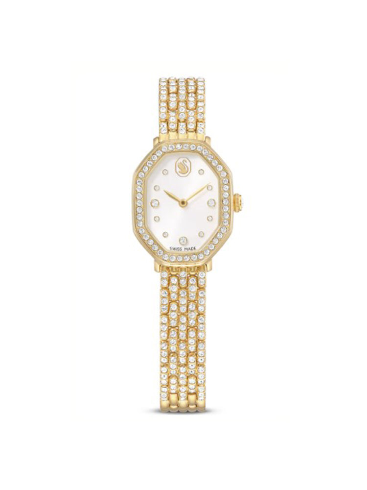 OROLOGIO DONNA DEXTERA OTTAGONALE DORATO CON CRISTALLI BIANCHI SWAROVSKI