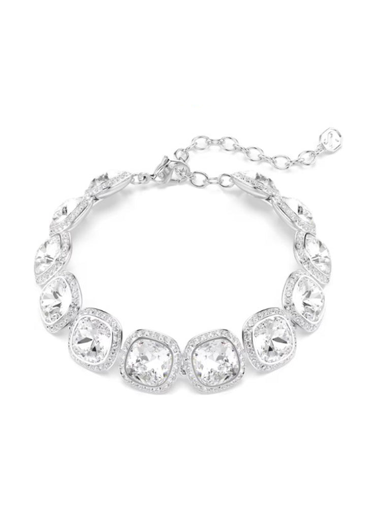 BRACCIALE DONNA UNA ANGELIC ZIRCONI TAGLIO CUSHION BIANCHI SWAROVSKI