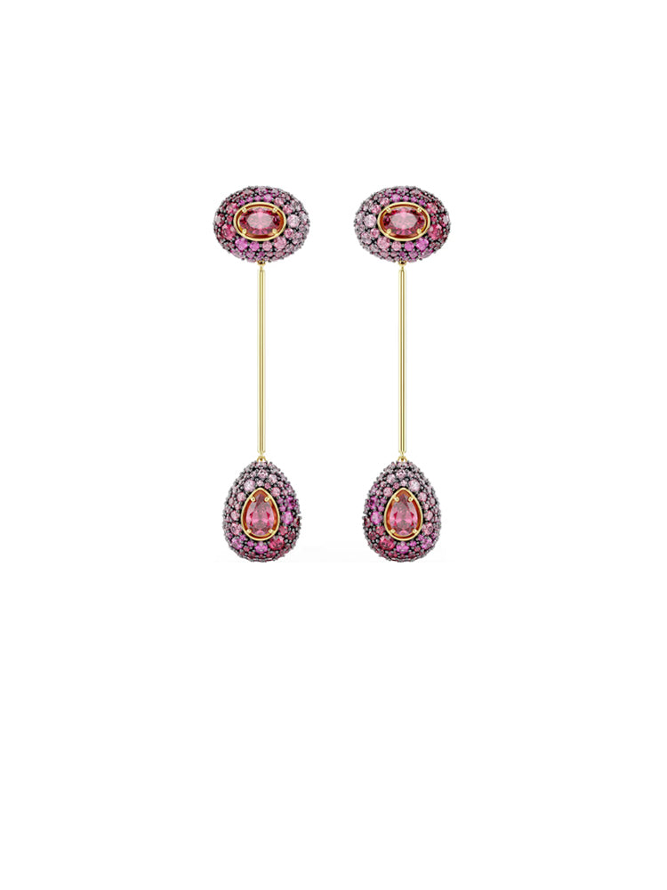 ORECCHINI DONNA SUBLIMA PENDENTI CON ZIRCONI A GOCCIA ROSSI SWAROVSKI