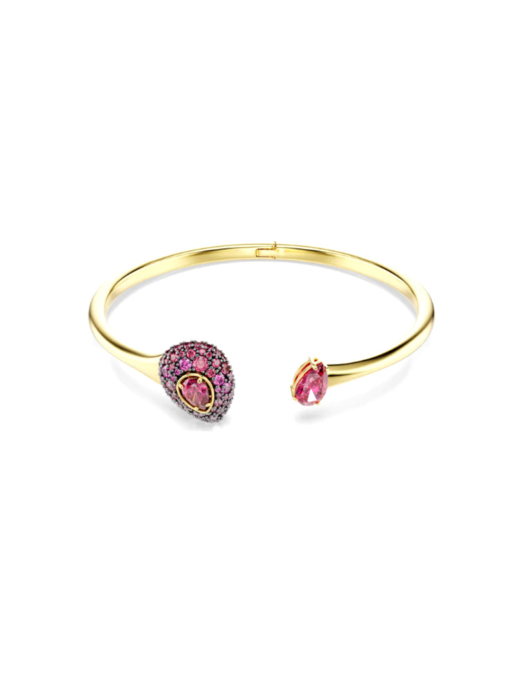 BRACCIALE DONNA SUBLIMA RIGIDO DORATO CON ZIRCONI ROSSI SWAROVSKI
