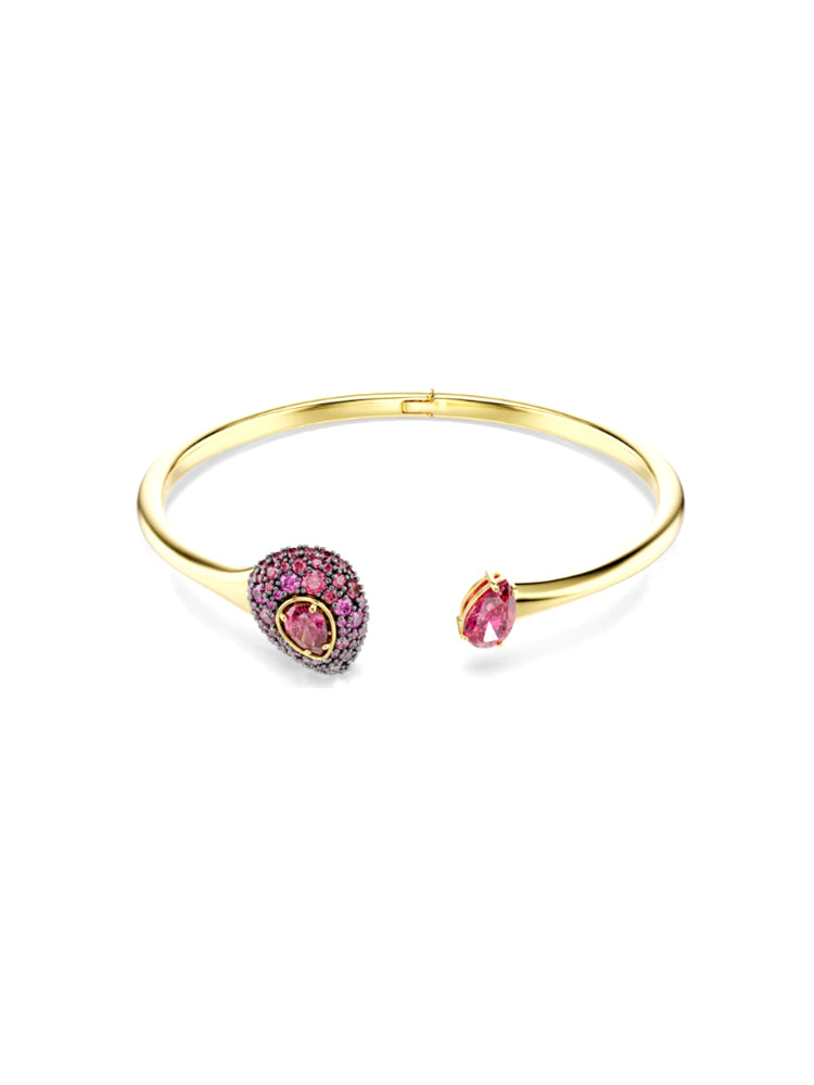 BRACCIALE DONNA SUBLIMA RIGIDO FINITURA 18K CON ZIRCONE A GOCCIA ROSSO SWAROVSKI