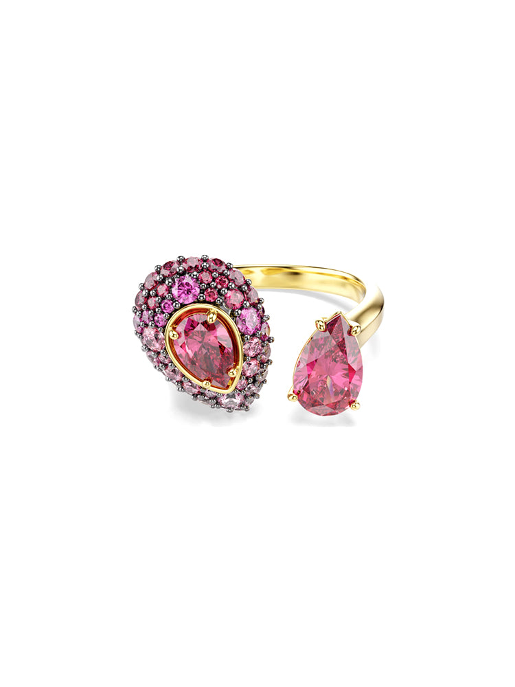 ANELLO DONNA SUSBLIMA FINITURA ORO 18K CON ZIRCONI ROSSI MIS 58 SWAROVSKI