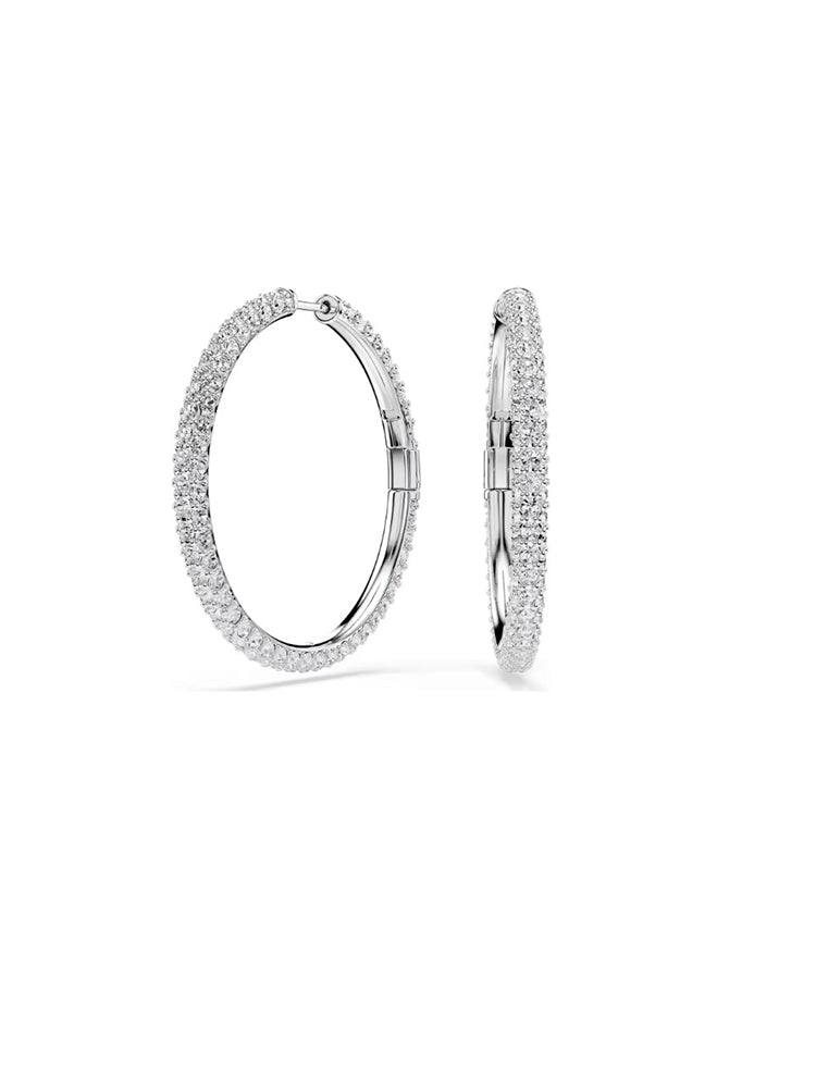 ORECCHINI DONNA DEXTERA A CERCHIO CON PAVE' BIANCO SWAROVSKI