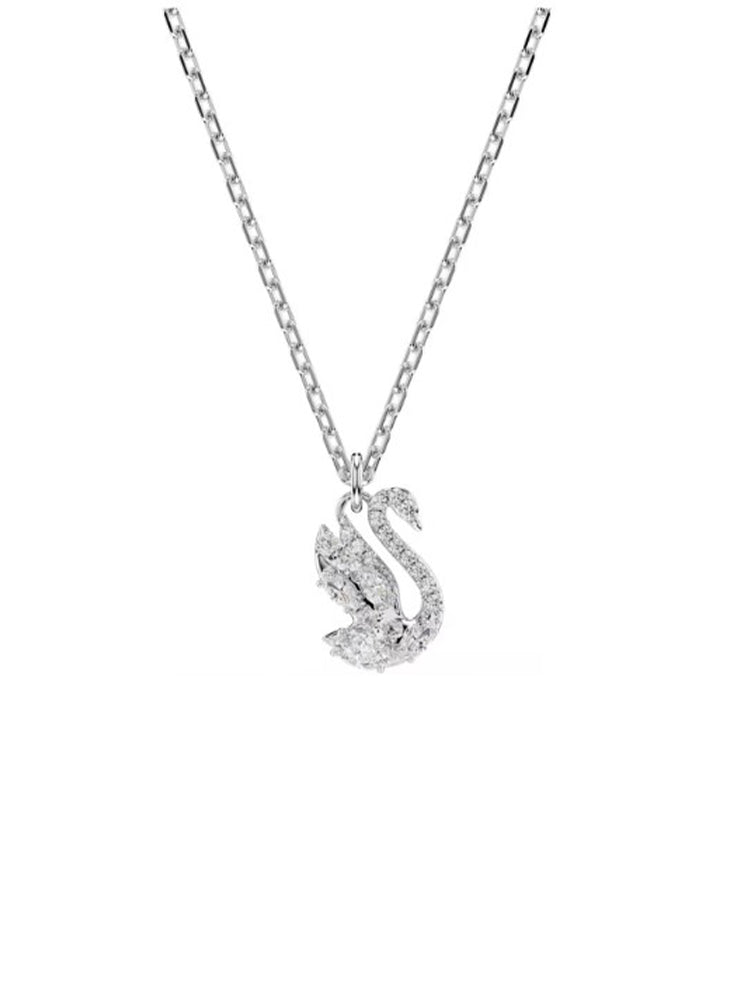 COLLANA DONNA SWAN CIGNO PLACCATA RODIO SWAROVSKI