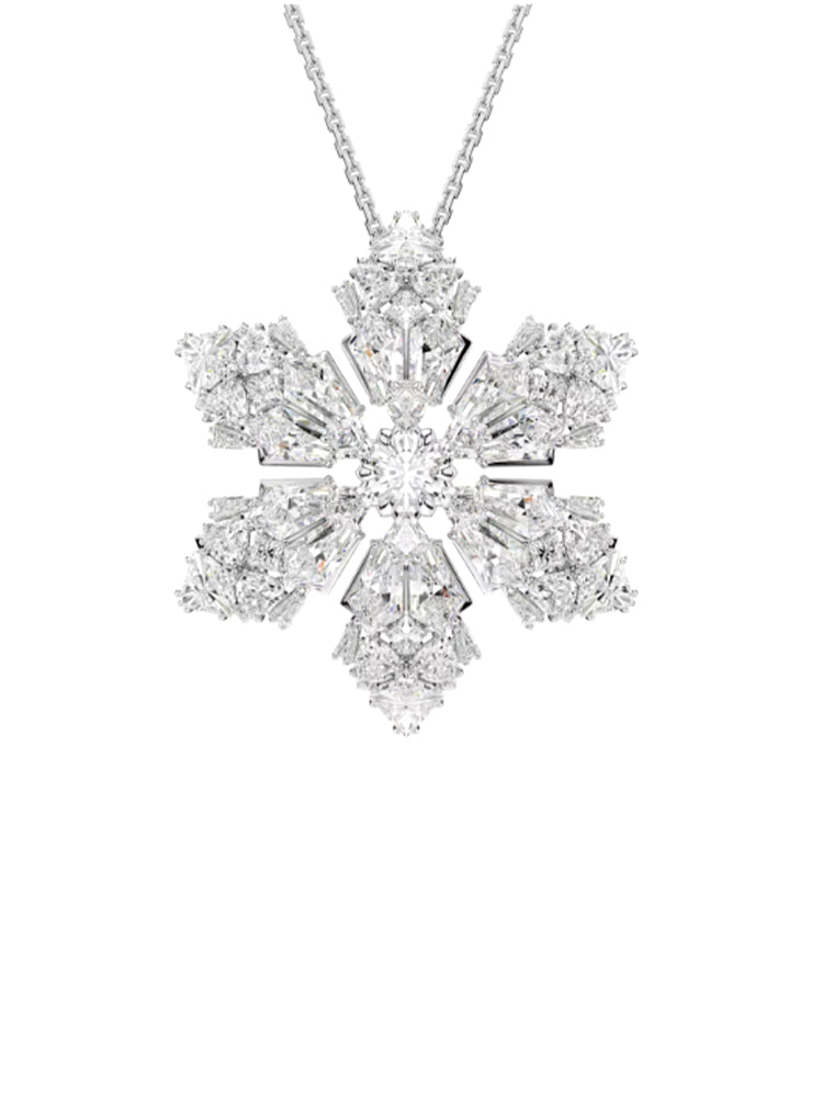 COLLANA SPILLA DA DONNA IDYLLIA A FIOCCO DI NEVE CON ZIRCONI BIANCHI SWAROVKSI