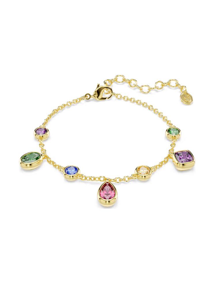 BRACCIALE DONNA IMBER DORATO CON PENDENTI MULTICOLOR SWAROVSKI