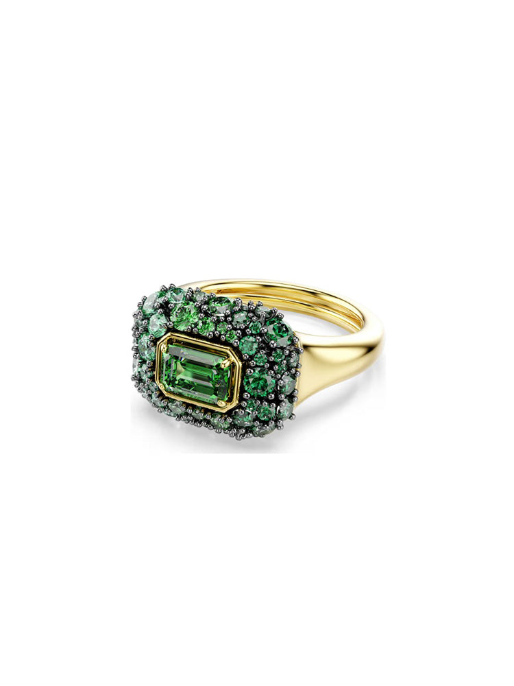 ANELLO DONNA COCKTAIL SUBLIMA FINITURA ORO 18K CON ZIRCONI VERDI MIS 50-55 SWAROVSKI