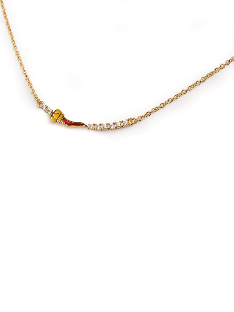 COLLANA DONNA CON CORNO SMALTATO E CRISTALLI ISOLA BELLA