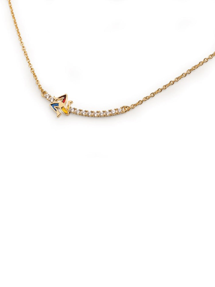 COLLANA DONNA TRINACRIA SMALTATA E CRISTALLI BANCHI ISOAL BELLA