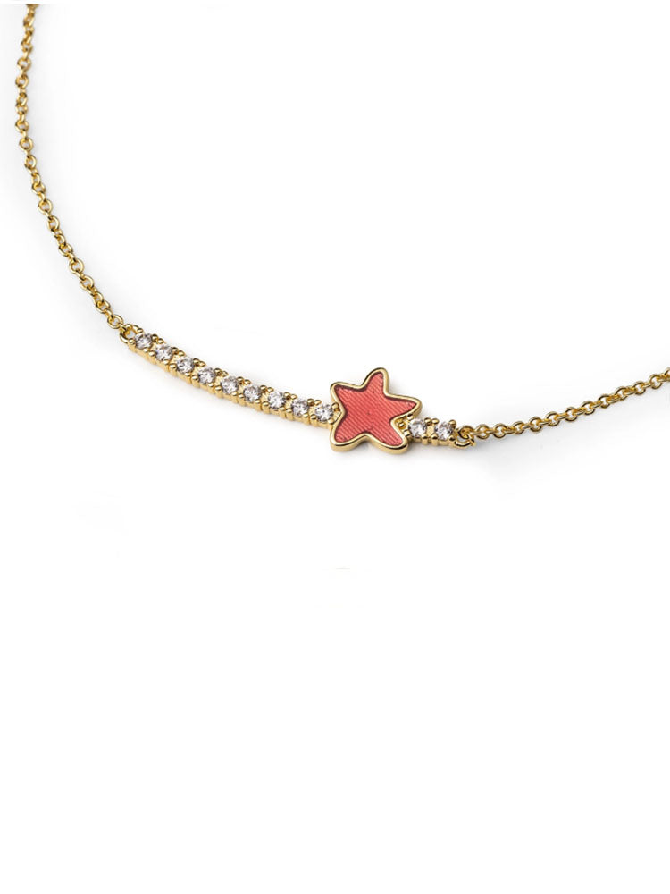COLLANA DONNA IN ARGENTO DORATO CON STELLA MARINA SMALTATA MABINA GIOIELLI