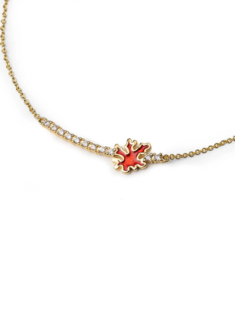 COLLANA DONNA CORALLO IN ARGENTO DORATO CON ZIRCONI E SMALTI ISOLA BELLA