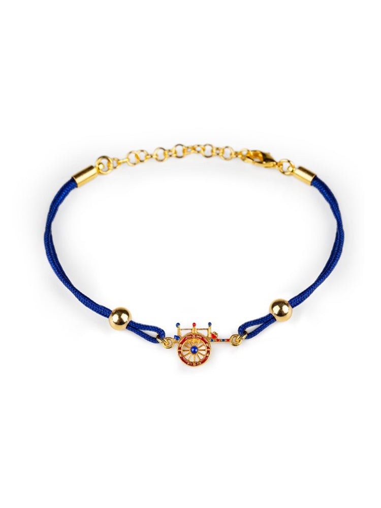 BRACCIALE UNISEX CON CORDINO E CARRETTO SMALTATO ISOLA BELLA