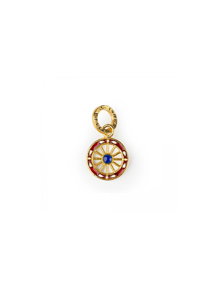 CHARM DONNA RUOTA PLACCATO ORO SMALTATO ISOLA BELLA