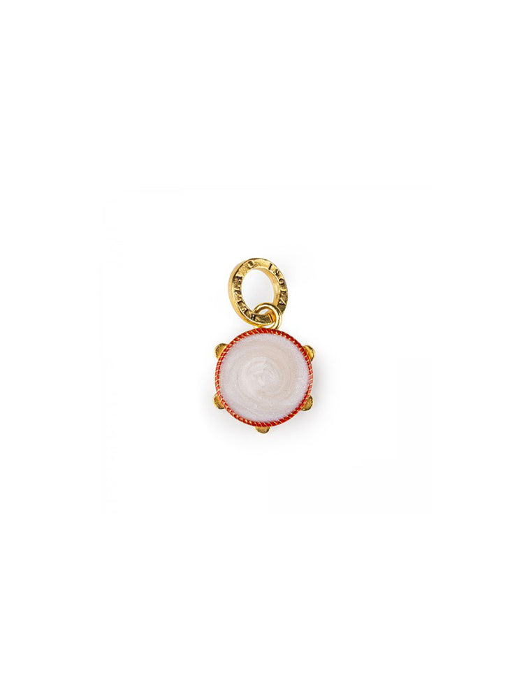 CHARM DONNA TAMBURELLA PLACCATO ORO SMALTATO ISOLA BELLA