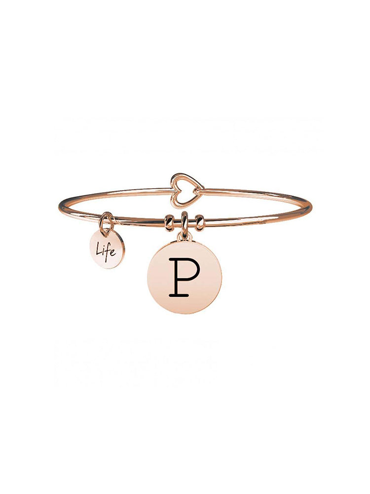 BRACCIALE DONNA - LETTERA P - ROSATO KIDULT