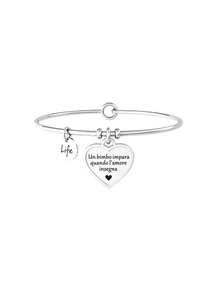 BRACCIALE RIGIDO DONNA CON CUORE INCISO CUORE | L’AMORE INSEGNA KIDULT