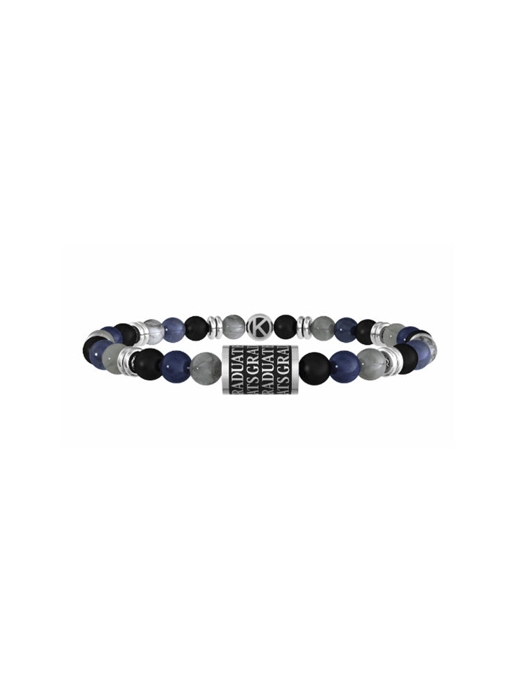 BRACCIALE UOMO CON CHARM E PIETRE COLORATE - GRAD - CONGRATULAZIONI KIDULT