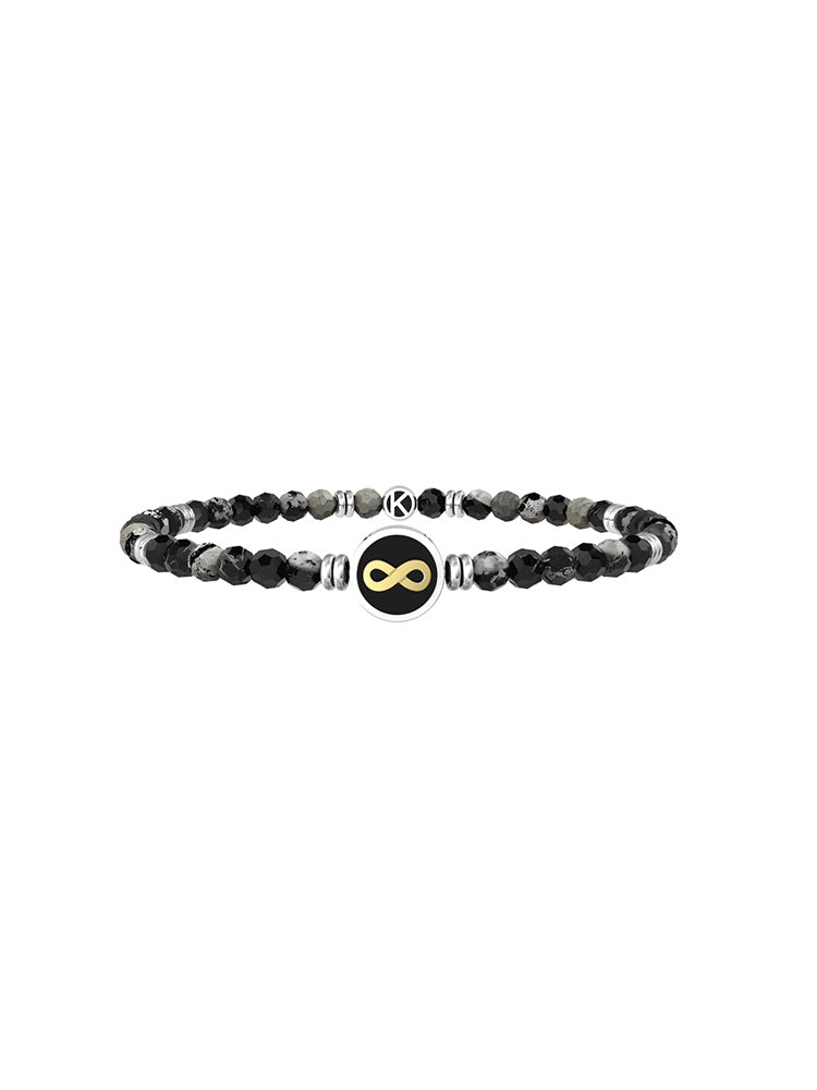 BRACCIALE UOMO ELASTICO CON AGATA NERA E INFINITO
OLTRE I LIMITI KIDULT