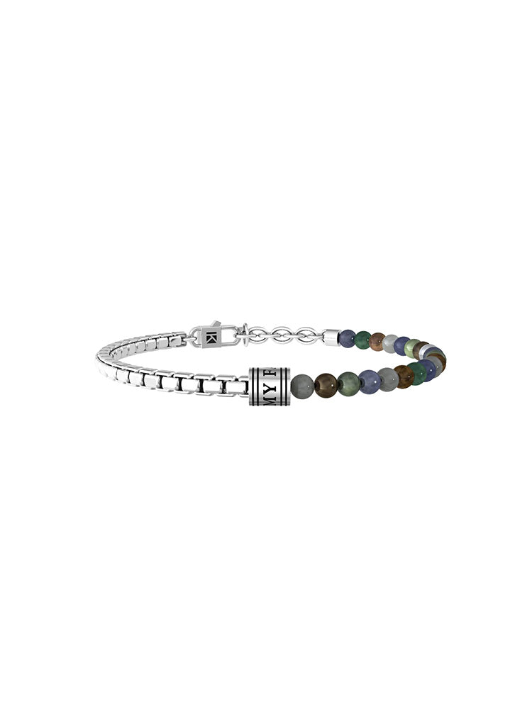 BRACCIALE UOMO FAMIGLIA CON CATENA E PIETRE NATURALI MULTICOLOR MY FAMILY KIDULT
