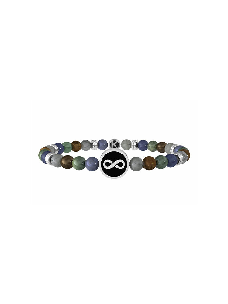 BRACCIALE UOMO FAMIGLIA CON PIETRE NATURALI E INFINITO | FAMIGLIA KIDULT