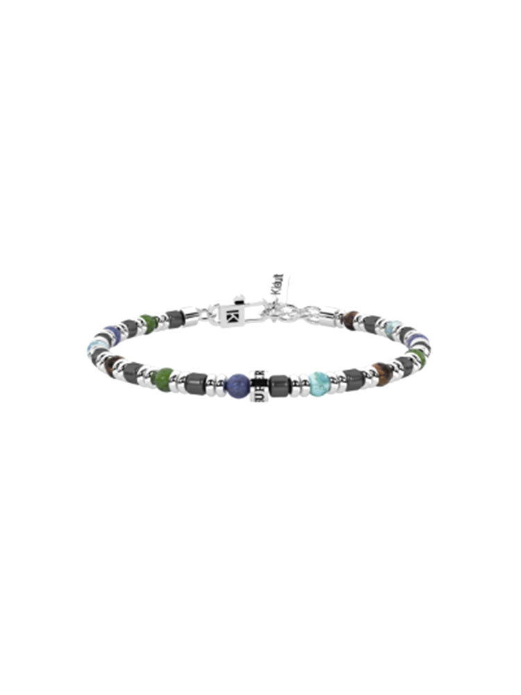BRACCIALE UOMO IN ACCIAIO CON PIETRE MULTICOLOR SUPER PAPA' KIDULT