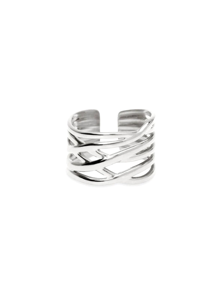 ANELLO DONNA APERTO MULTIFILO IN ACCIAIO KIDULT