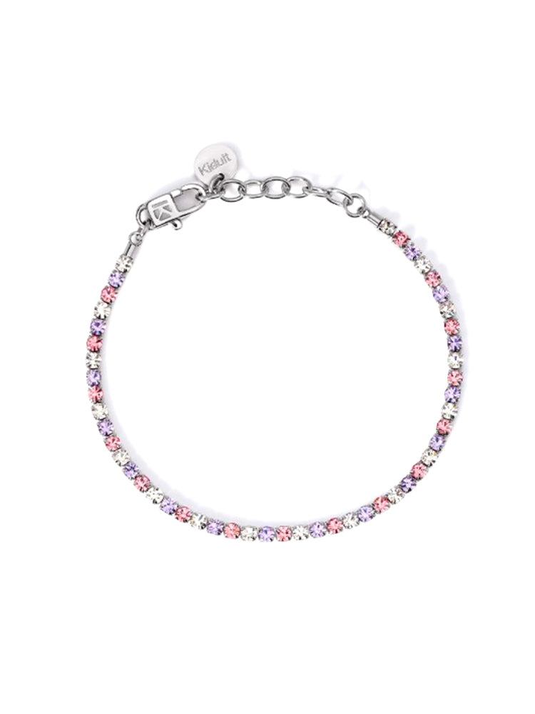 BRACCIALE DONNA TENNIS IN ACCIAIO CON CRISTALLI ROSA KIDULT