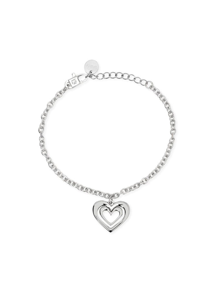 BRACCIALE DONNA IN ACCIAIO CON CUORE PENDENTE KIDULT