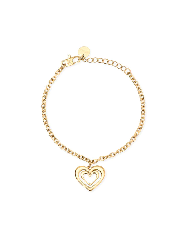 BRACCIALE DONNA DORATO CON CUORE PENDENTE KIDULT