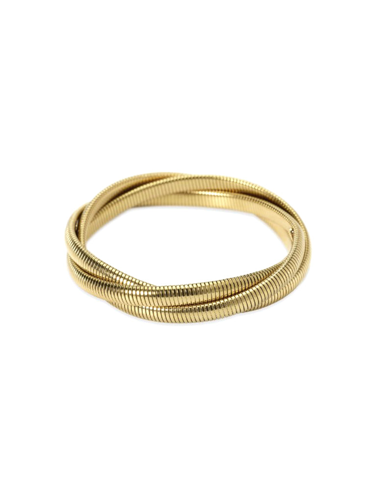 BRACCIALE DONNA RIGIDO DORATO TUBOGAS INTRECCIATO KIDULT