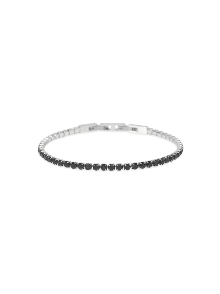 BRACCIALE UOMO TENNIS IN ACCIAIO CON CRISTALLI NERI KIDULT