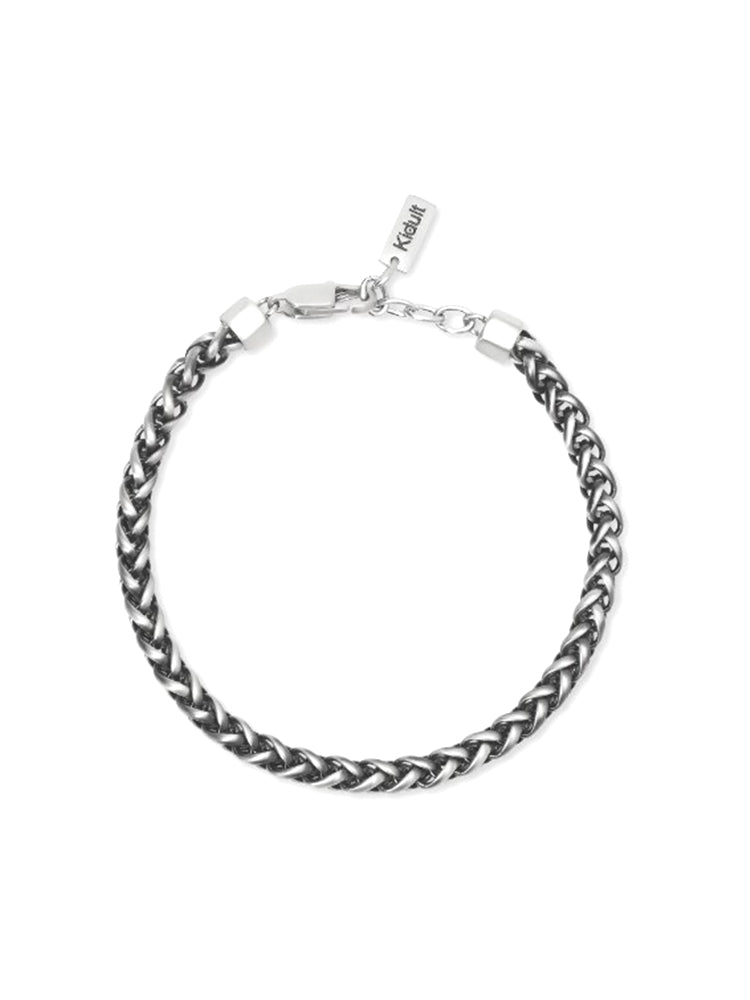 BRACCIALE UOMO IN ACCIAIO BRUNITO CON CATENA SPIGA KIDULT