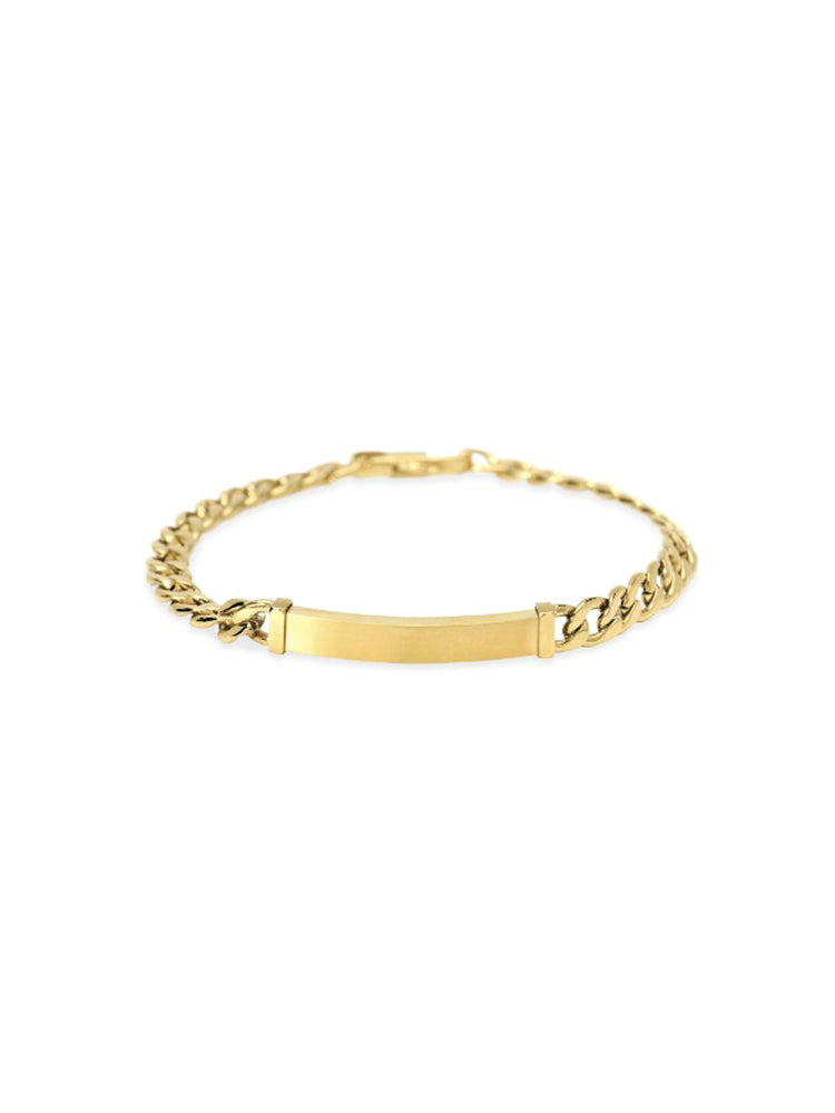 BRACCIALE UOMO IN ACCIAIO DORATO A CATENA CON PIASTRA CENTRALE KIDULT