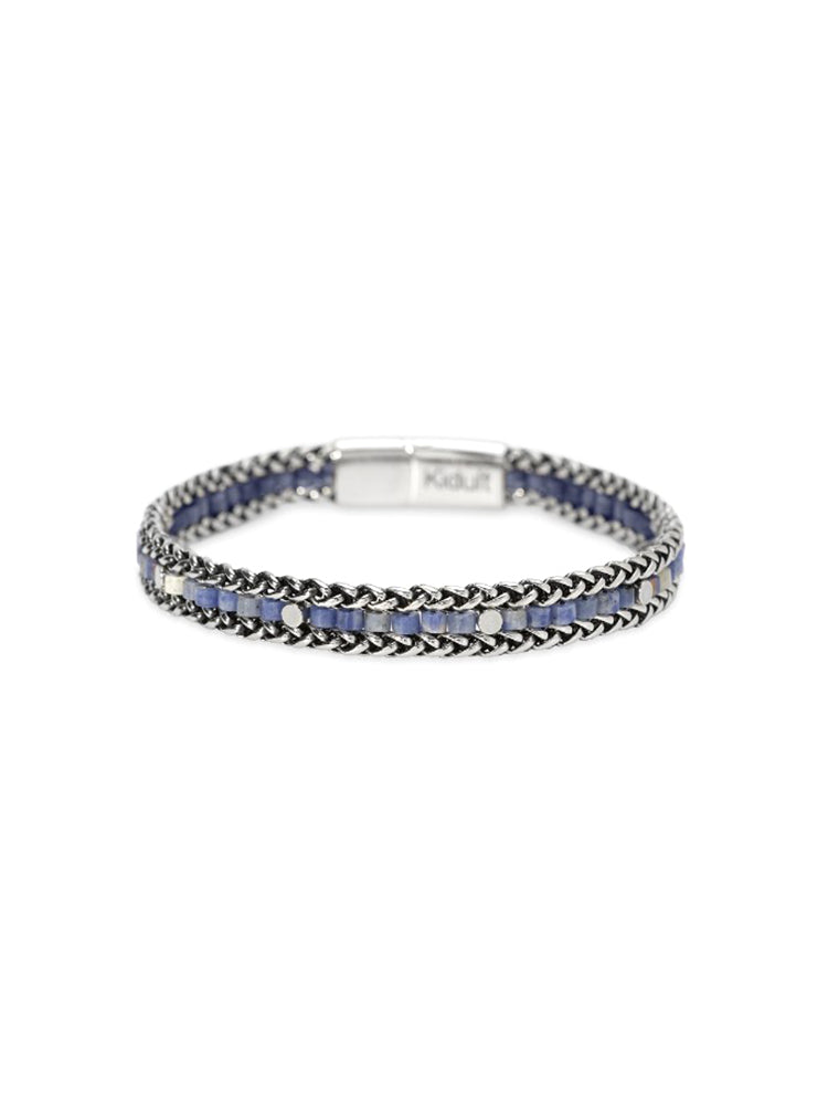 BRACCIALE UOMO IN ACCIAIO CON SODALITE BLU KIDULT
