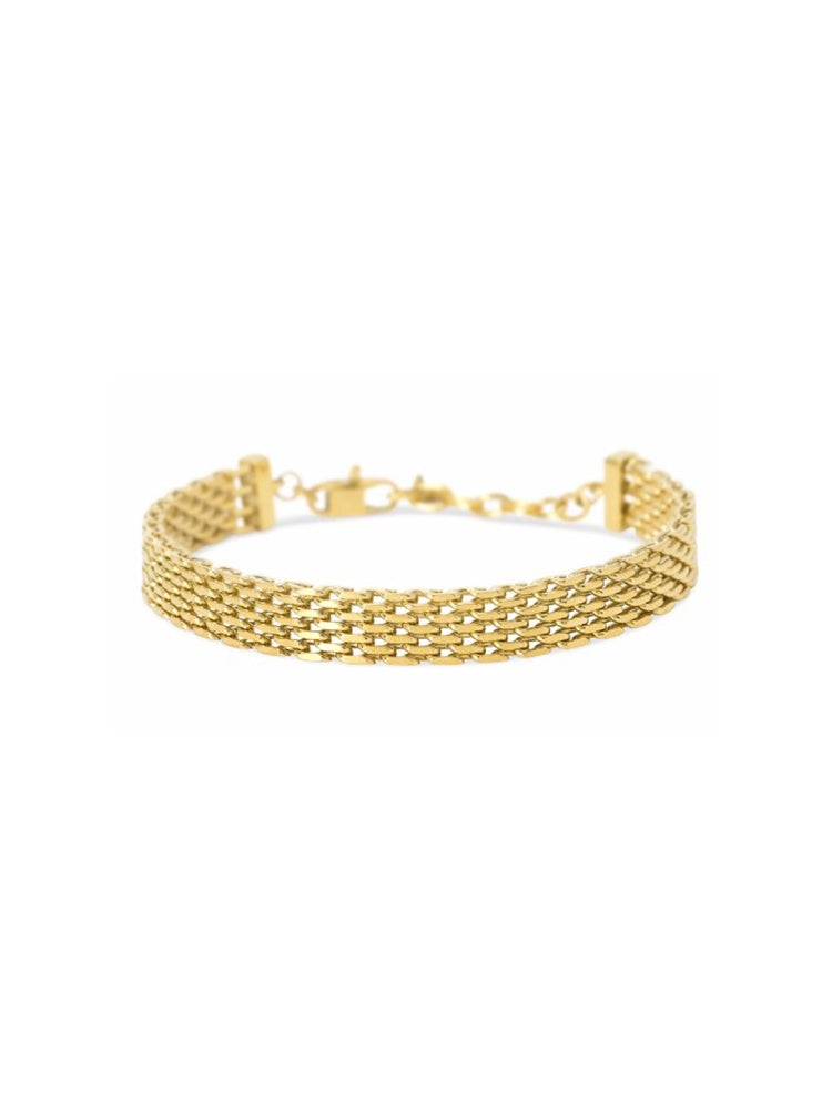 BRACCIALE DONNA IN ACCAIO DORATO CON MAGLIA MESH KIDULT