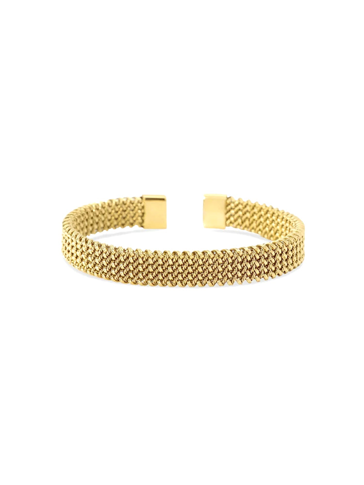 BRACCIALE DONNA RIGIDO DORATO CON MAGLIA MESH KIDULT
